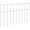 vidaXL Panel de valla de jard&iacute;n 12 pcs Acero Galvanizado Plateado