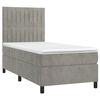 vidaXL Cama box spring con colch&oacute;n terciopelo gris claro 100x200 cm