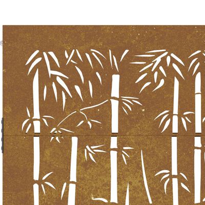 vidaXL Puerta de jardín acero corten diseño bambú 105x155 cm