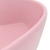 vidaXL Lavabo lujo con rebosadero cerámica rosa mate 36x13 cm