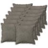 vidaXL Coj&iacute;n con almohada HOUTEN 12 uds. Gris Claro Terciopelo