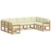 vidaXL Conjunto de sof&aacute;s de exterior 9 uds. Blanco y Crema