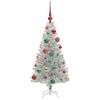 vidaXL &Aacute;rbol de Navidad con 150 LED con soporte Plateado 120 cm PET