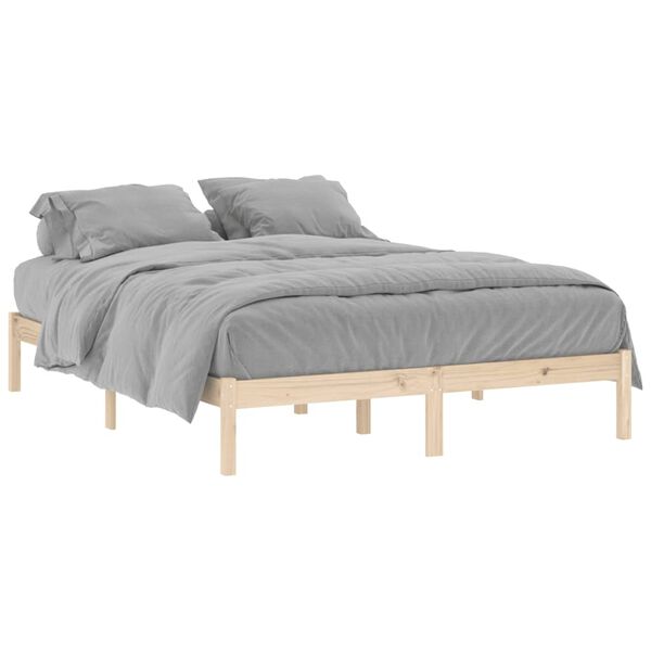 vidaXL Estructura de cama sin colch&oacute;n madera maciza de pino 152x203 cm