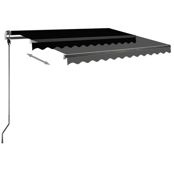 vidaXL Toldo de pie retr&aacute;ctil manual gris antracita 350x250 cm