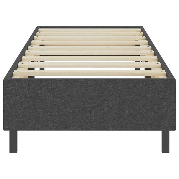 vidaXL Cama box spring tela gris oscuro 90x200 cm