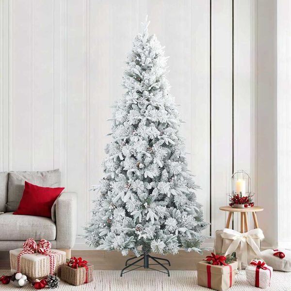vidaXL Árbol de Navidad artificial plegable cubierto de nieve 240 cm