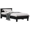 vidaXL Estructura de cama con cabecera Roble Negro 98.5 x 200 cm