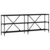 vidaXL Mesa Consola Roble Negro 200 x 30 x 75 cm Madera de ingenier&iacute;a