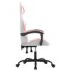 vidaXL Silla gaming cuero sintético blanco y rosa
