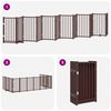vidaXL Puerta de perros plegable 12 paneles madera &aacute;lamo marr&oacute;n 600 cm