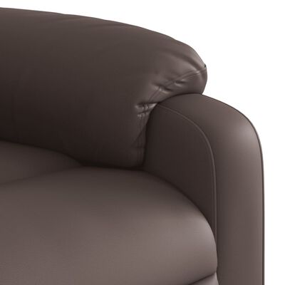 vidaXL Sillón reclinable elevable cuero sintético marrón