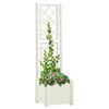 vidaXL Jardinera con enrejado PP blanco 43x43x142 cm