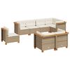vidaXL Set de sof&aacute;s de jard&iacute;n y cojines 8 piezas rat&aacute;n sint&eacute;tico beige