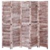 vidaXL Biombo de 5 paneles madera marr&oacute;n 175x165 cm