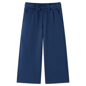Pantalón infantil con perneras anchas azul marino 128