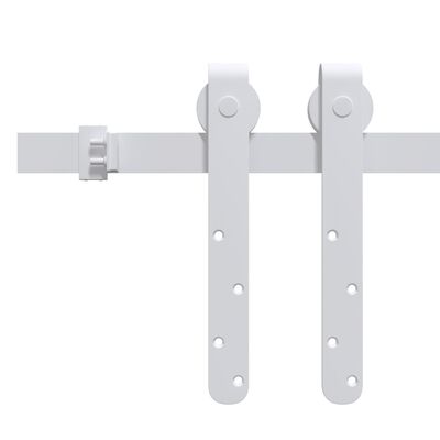 vidaXL Kit de mini puerta corredera acero carbono blanca 152 cm