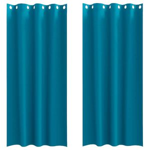 vidaXL Cortinas Opacas con Anillas 2 pcs Tuquesa 245 x 140 cm