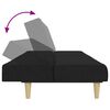 vidaXL Sof&aacute; cama de 2 plazas con taburete tela negro