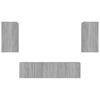 vidaXL Set de muebles para TV 4 pzas madera contrachapada gris Sonoma