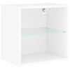 vidaXL Muebles de TV de pared con LED 4 pzas madera ingenier&iacute;a blanco