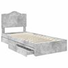 vidaXL Cama con almacenamiento con cabecera Gris Concreto 90 x 200 cm