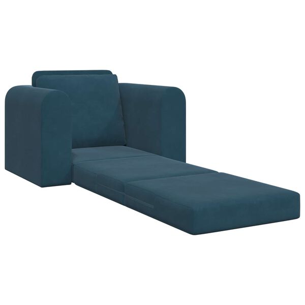 vidaXL Sof&aacute; cama Azul 98 x 71 x 83 cm Terciopelo