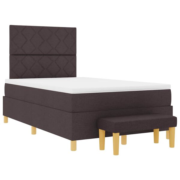 vidaXL Cama tipo Box Spring Marr&oacute;n oscuro 120 x 190 cm tela