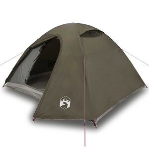 vidaXL Tienda de campa&ntilde;a igl&uacute; para 4 personas impermeable marr&oacute;n