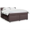 vidaXL Cama box spring con colch&oacute;n tela marr&oacute;n oscuro 180x200 cm