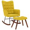 vidaXL Mecedora con taburete de terciopelo amarillo