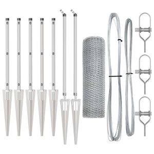 vidaXL Poste de Valla Plateado