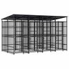 vidaXL Perrera de exterior con techo de acero 7,37 m&sup2;