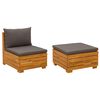 vidaXL Conjunto de Sof&aacute;s de Jard&iacute;n con coj&iacute;n 2 Pieza Marr&oacute;n