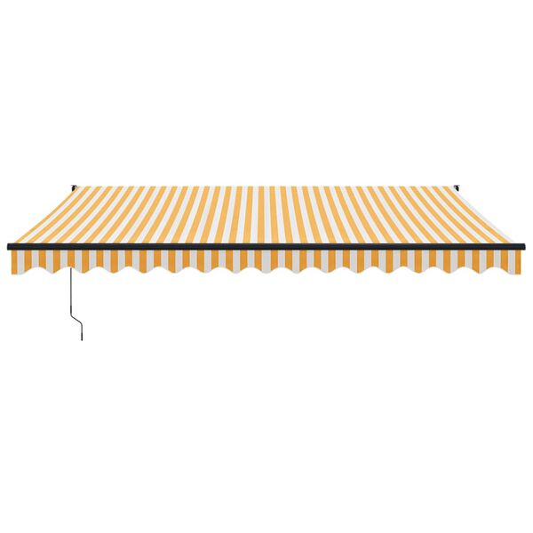 vidaXL Toldo retráctil automático amarillo y blanco 4,5x3 m