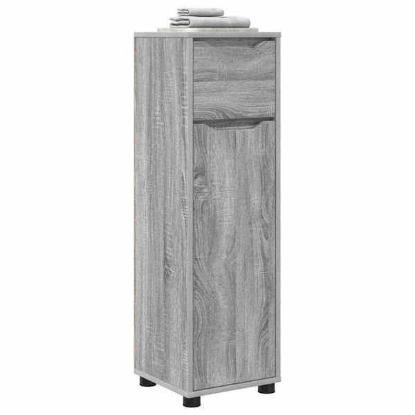vidaXL Gabinete de Ba&ntilde;o con caj&oacute;n Gris Sonoma 30,5 x 30 x 101 cm