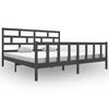 vidaXL Estructura de cama madera maciza gris Super King 180x200 cm