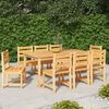 vidaXL Juego de comedor para jard&iacute;n 9 piezas madera maciza de teca