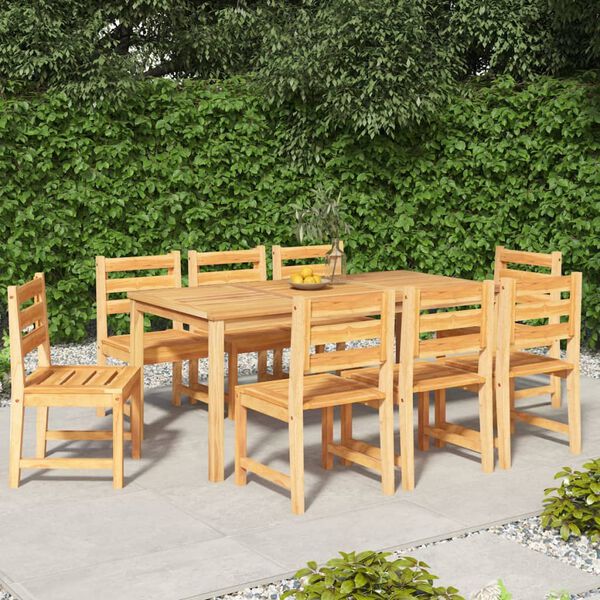 vidaXL Juego de comedor para jard&iacute;n 9 piezas madera maciza de teca
