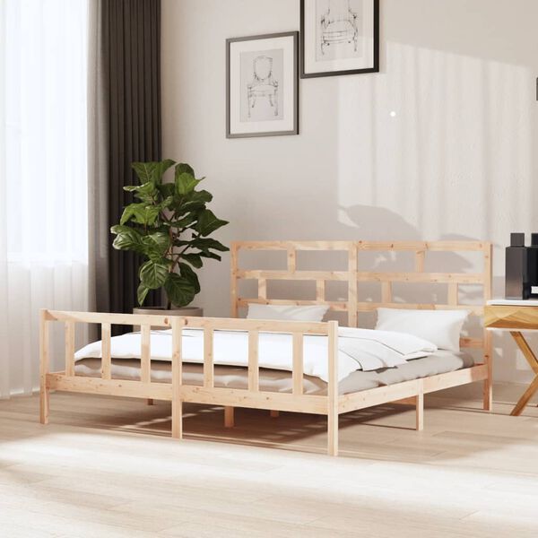 vidaXL Estructura de cama de madera maciza de pino 200x200 cm