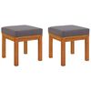 vidaXL Taburetes de jard&iacute;n con cojines 2 uds madera acacia 40x40x34 cm