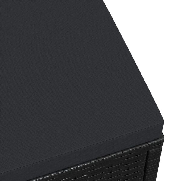 vidaXL Reposapi&eacute;s de jard&iacute;n con coj&iacute;n rat&aacute;n sint&eacute;tico negro