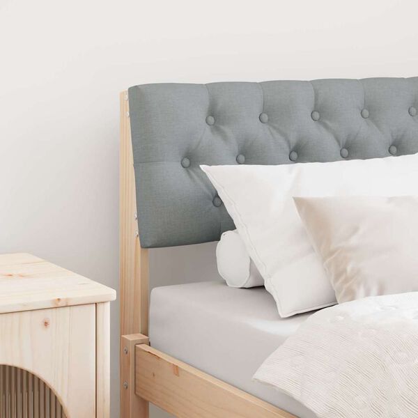 vidaXL Cabecero tapizado Gris Claro 75 cm Madera de pino macizo