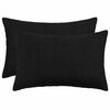 vidaXL Funda de almohada 2 pcs HEERLEN Negro 40 x 60 cm Boucl&eacute;