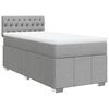 vidaXL Cama box spring con colch&oacute;n tela gris claro 90x200 cm