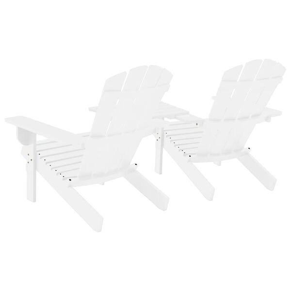 vidaXL Sillas Adirondack de jardín y mesita madera maciza abeto blanco