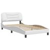 vidaXL Estructura de cama sin colch&oacute;n Hvar cuero sint&eacute;tico blanco 100x203cm