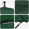 vidaXL Parasol de cantilever tipo pl&aacute;tano Verde 249 x 249 x 250 cm