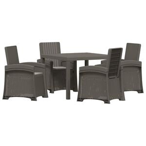 vidaXL Conjunto de Comedor de Jard&iacute;n 5 uds. Gris Claro PP