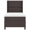 vidaXL Cama tipo Box Spring con colch&oacute;n Marr&oacute;n oscuro 90 x 200 cm tela